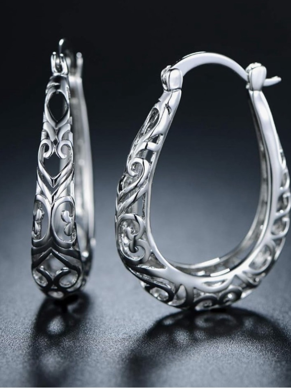 Barzel 18K Gold Plated Filigree Hoop Earrings